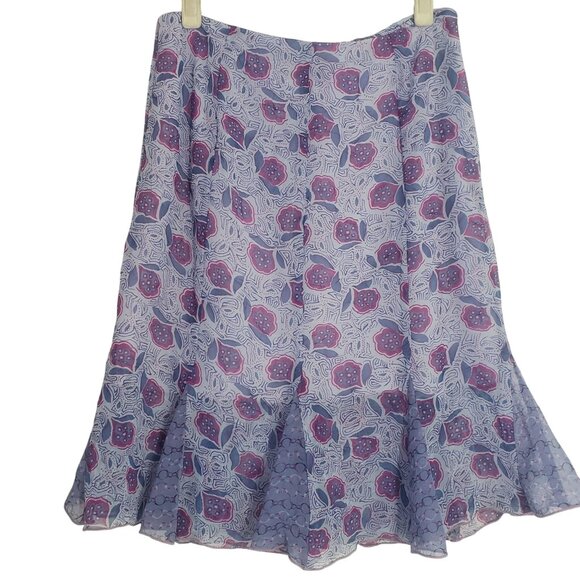 Vintage Clio Womens Floral A Line Midi Skirt Size 8 Fairy Grunge Party Feminine - Picture 2 of 9